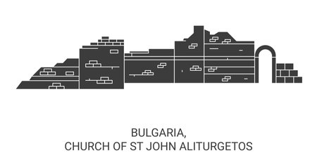 Bulgaria, Church Of St John Aliturgetos travel landmark vector illustrationのイラスト素材