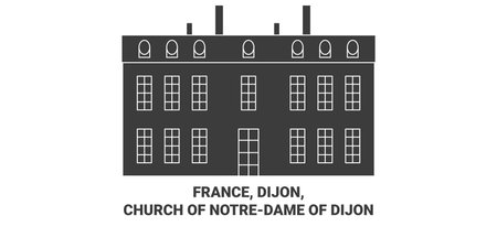 France, Church Of Notredame Of Dijon travel landmark vector illustrationのイラスト素材