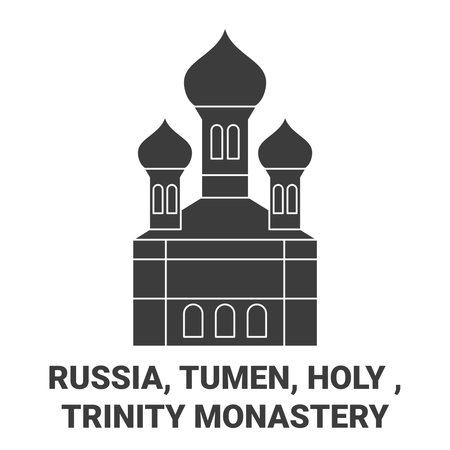 Russia, Tumen, Holy , Trinity Monastery travel landmark vector illustrationのイラスト素材