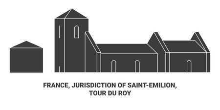 France, Jurisdiction Of Saintemilion, Tour Du Roy travel landmark vector illustrationのイラスト素材
