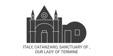 Italy, Catanzaro, Sanctuary Of , Our Lady Of Termine travel landmark vector illustrationのイラスト素材