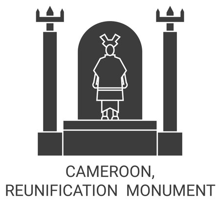 Cameroon, Reunification Monument travel landmark vector illustrationのイラスト素材