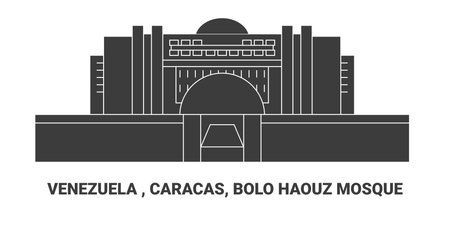 Venezuela , Caracas, Bolo Haouz Mosque, travel landmark vector illustrationのイラスト素材