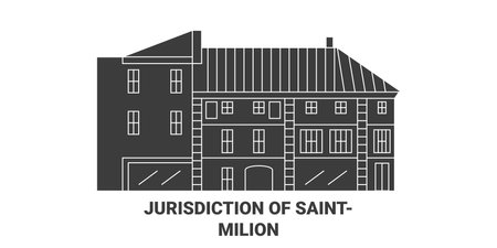 France, Jurisdiction Of Saintemilion travel landmark vector illustrationのイラスト素材