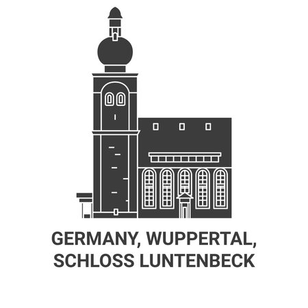 Germany, Wuppertal, Schloss Luntenbeck travel landmark vector illustrationのイラスト素材