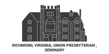 United States, Richmond, Virginia, Union Presbyterian , Seminary travel landmark vector illustrationのイラスト素材