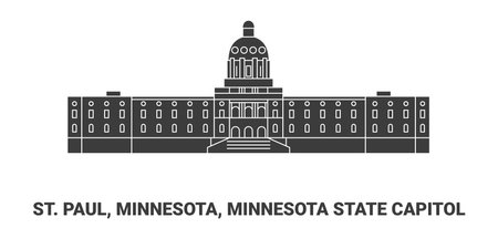 United States, St. Paul, Minnesota, Minnesota State Capitol, travel landmark vector illustrationのイラスト素材