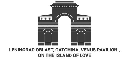 Russia, Gatchina, Venus Pavilion , On The Island Of Love travel landmark vector illustrationのイラスト素材