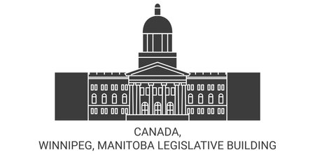 Canada, Winnipeg, Manitoba Legislative Building travel landmark vector illustrationのイラスト素材