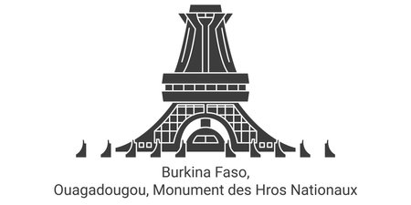 Burkina Faso, Ouagadougou, Monument Des Hros Nationaux travel landmark vector illustrationのイラスト素材