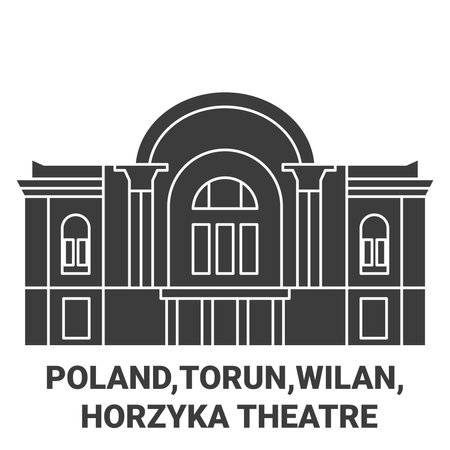 Poland,Torun,Wilan, Horzyka Theatre travel landmark vector illustrationのイラスト素材