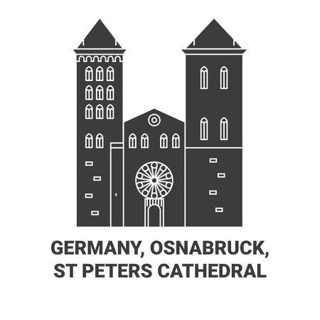Germany, Osnabruck,St Peters Cathedral travel landmark vector illustrationのイラスト素材