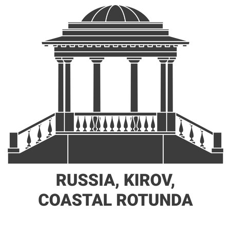 Russia, Kirov, Coastal Rotunda travel landmark vector illustrationのイラスト素材