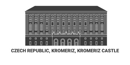 Czech Republic, Kromeriz, Kromeriz Castle travel landmark vector illustrationのイラスト素材