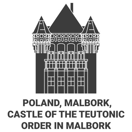 Poland, Malbork, Castle Of The Teutonic Order In Malbork travel landmark vector illustrationのイラスト素材