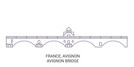 France, Avignon, Bridge travel landmark vector illustrationのイラスト素材
