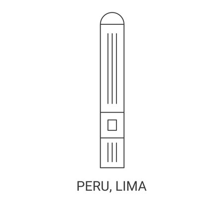 Peru, Lima travel landmark vector illustrationのイラスト素材