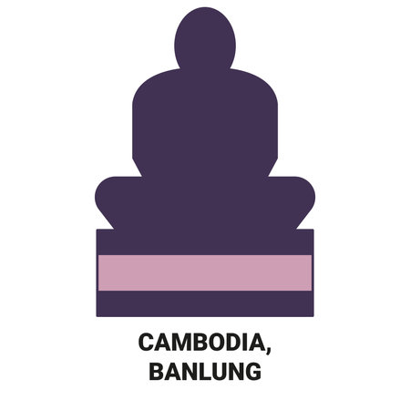 Cambodia, Banlung travel landmark vector illustrationのイラスト素材