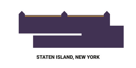 United States, Staten Island, New York travel landmark vector illustrationのイラスト素材