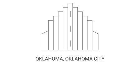 United States, Oklahoma City travel landmark vector illustrationのイラスト素材