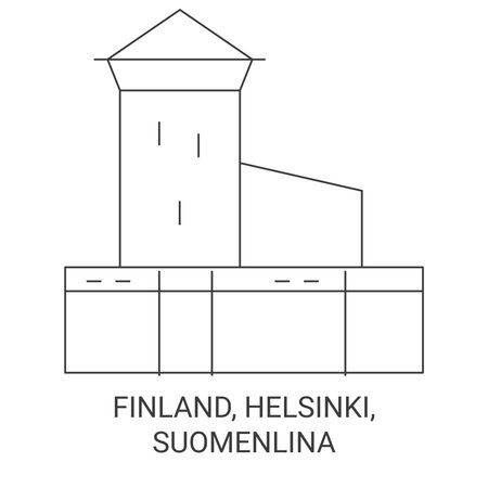 Finland, Helsinki, , Suomenlina travel landmark vector illustrationのイラスト素材