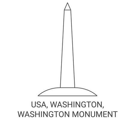 Usa, Washington, Washington Monument travel landmark vector illustrationのイラスト素材