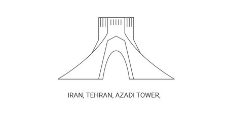 Iran, Tehran, Azadi Tower, travel landmark vector illustrationのイラスト素材