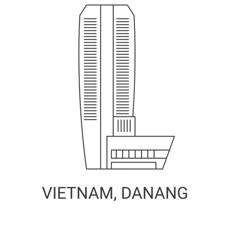Vietnam, Danang travel landmark vector illustrationのイラスト素材
