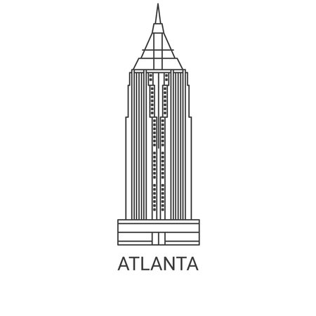 Usa, Atlanta travel landmark vector illustrationのイラスト素材