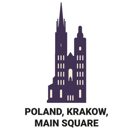 Poland, Krakow, Main Square travel landmark vector illustrationのイラスト素材