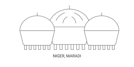 Niger, Maradi, travel landmark vector illustrationのイラスト素材