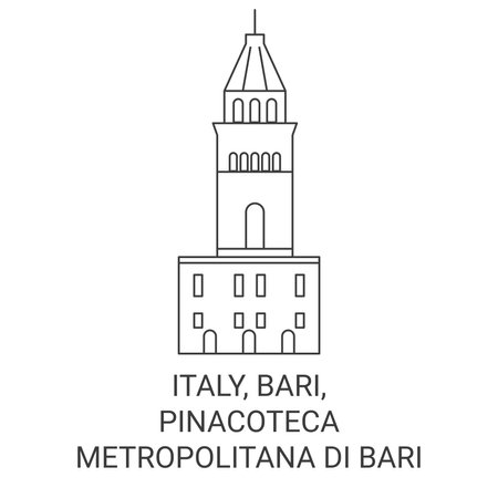 Italy, Bari, Pinacoteca Metropolitana Di Bari travel landmark vector illustrationのイラスト素材
