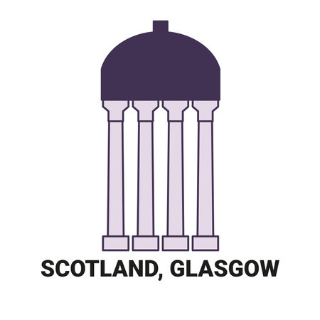 Scotland, Glasgow travel landmark vector illustrationのイラスト素材