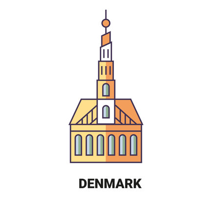Denmark travel landmark vector illustrationのイラスト素材