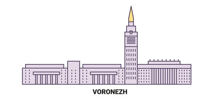 Russia, Voronezh travel landmark vector illustrationのイラスト素材