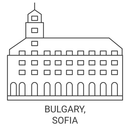 Bulgary, Sofia travel landmark vector illustrationのイラスト素材