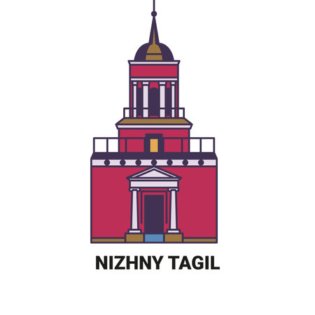 Russia, Nizhny Tagil travel landmark vector illustrationのイラスト素材