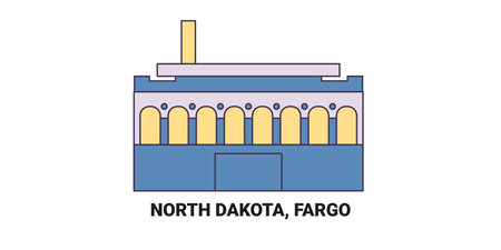 United States, North Dakota, Fargo, travel landmark vector illustrationのイラスト素材