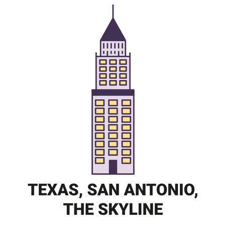 United States, Texas, San Antonio, The Skyline travel landmark vector illustrationのイラスト素材