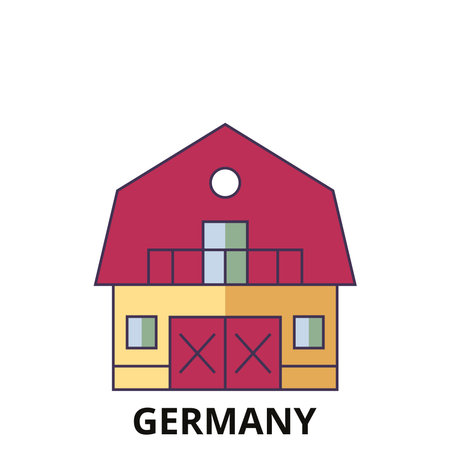 Germany, Farm House travel landmark vector illustrationのイラスト素材