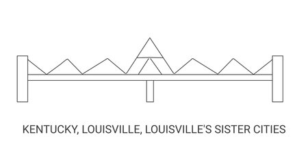 United States, Kentucky, Louisville, Louisvilles Sister Cities, travel landmark vector illustrationのイラスト素材