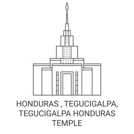 Honduras , Tegucigalpa, Tegucigalpa Honduras Temple travel landmark vector illustrationのイラスト素材