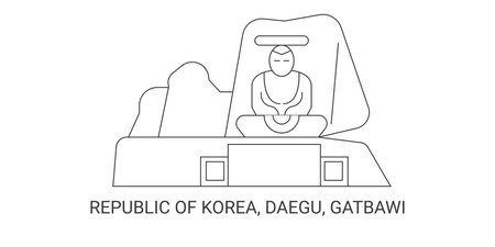 Republic Of Korea, Daegu, Gatbawi, travel landmark vector illustrationのイラスト素材