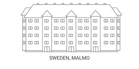 Sweden, Malmo travel landmark vector illustrationのイラスト素材