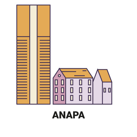 Russia, Anapa travel landmark vector illustrationのイラスト素材