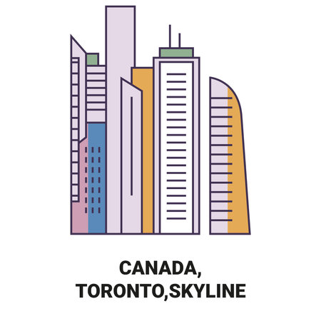 Canada, Toronto,Skyline travel landmark vector illustrationのイラスト素材