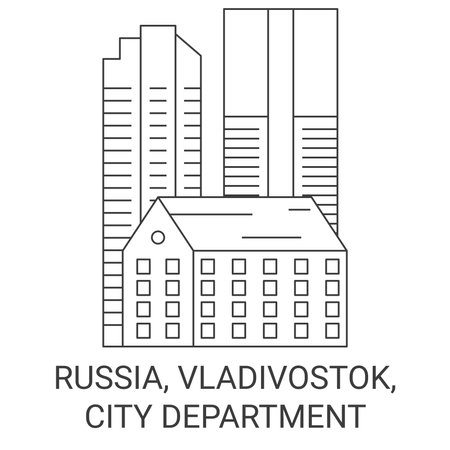 Russia, Vladivostok, City Department travel landmark vector illustrationのイラスト素材