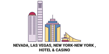 United States, Nevada, Las Vegas, New Yorknew York , Hotel & Casino travel landmark vector illustrationのイラスト素材