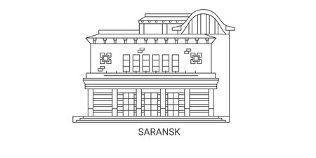 Russia, Saransk travel landmark vector illustrationのイラスト素材