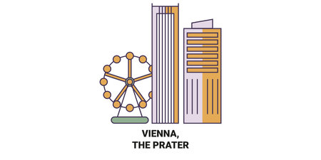 Austria, Vienna, The Prater travel landmark vector illustrationのイラスト素材